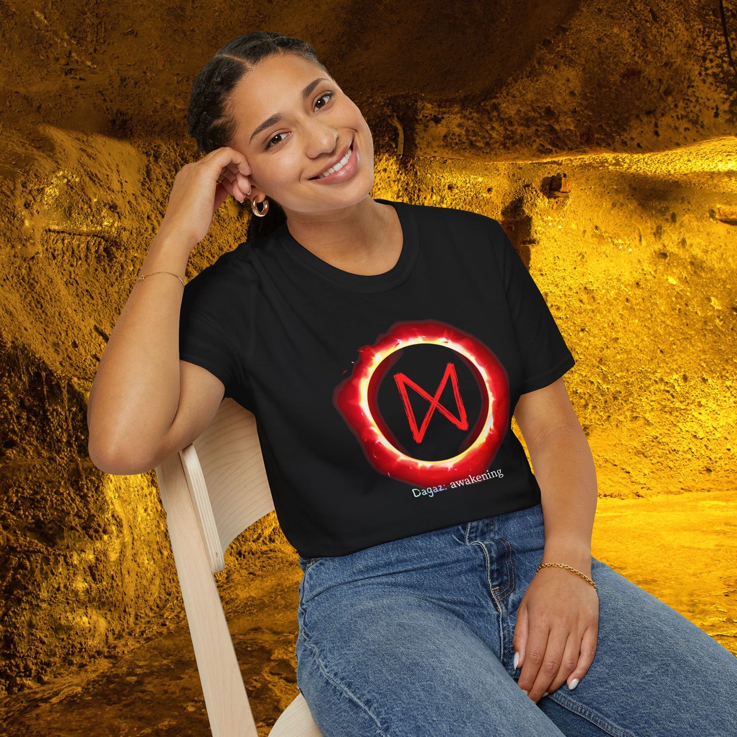 Women's Sun Ring Awakening: Dagaz Norse Viking Rune