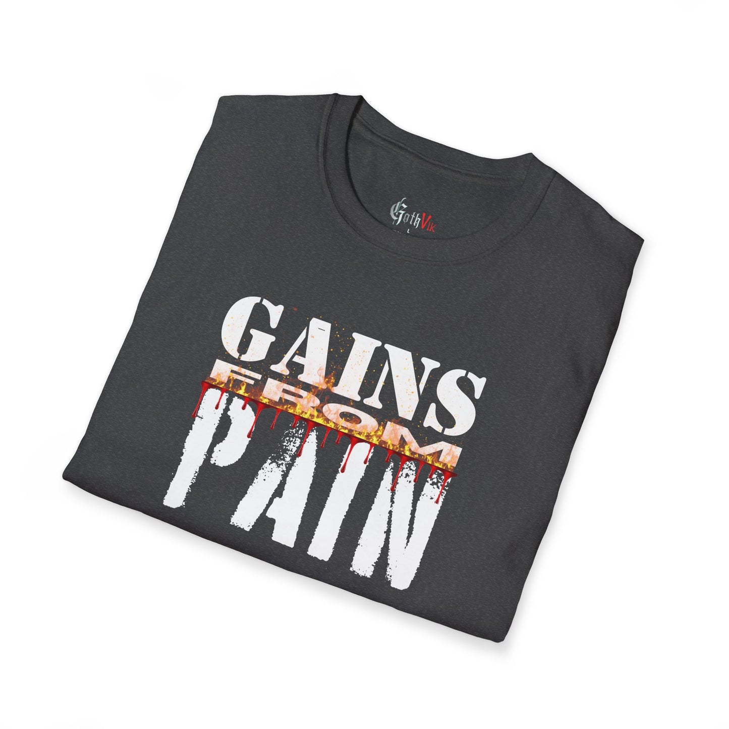 Gains From Pain T-Shirt:  Motivational Fitness Workout Tee