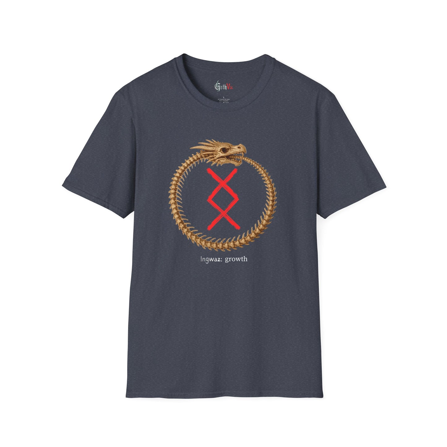Men's Ouroboros Growth: Ingwaz Norse Viking Rune Graphic T Shirt