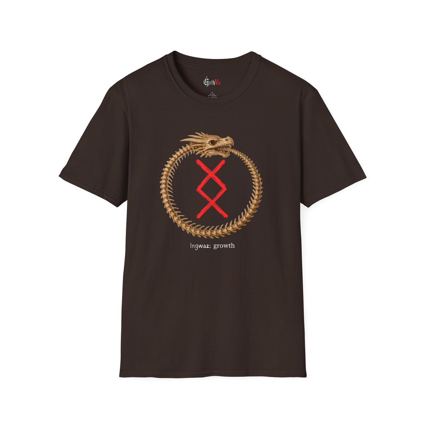 Women's Ouroborus Growth: Ingwaz Norse Viking Rune Graphic T Shirt