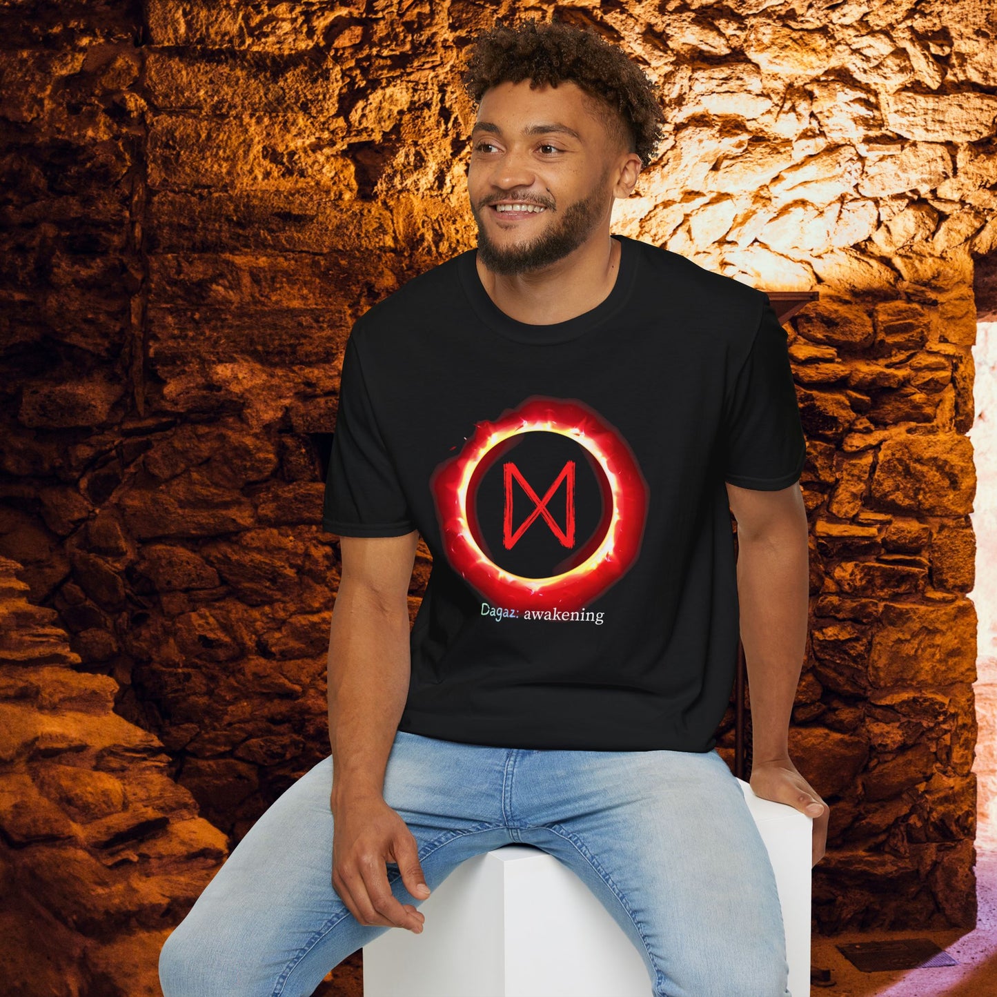 Men's Sun ring Awakening: Dagaz North Viking Rune