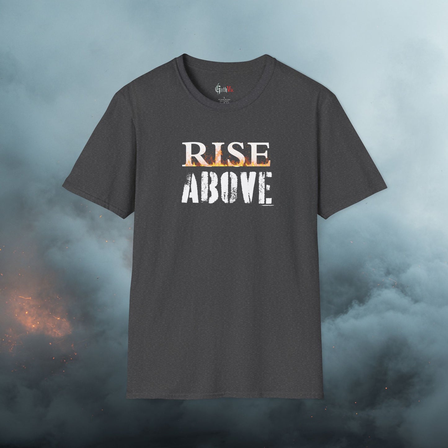 Rise Above T-Shirt — Motivational Fitness Workout Tee