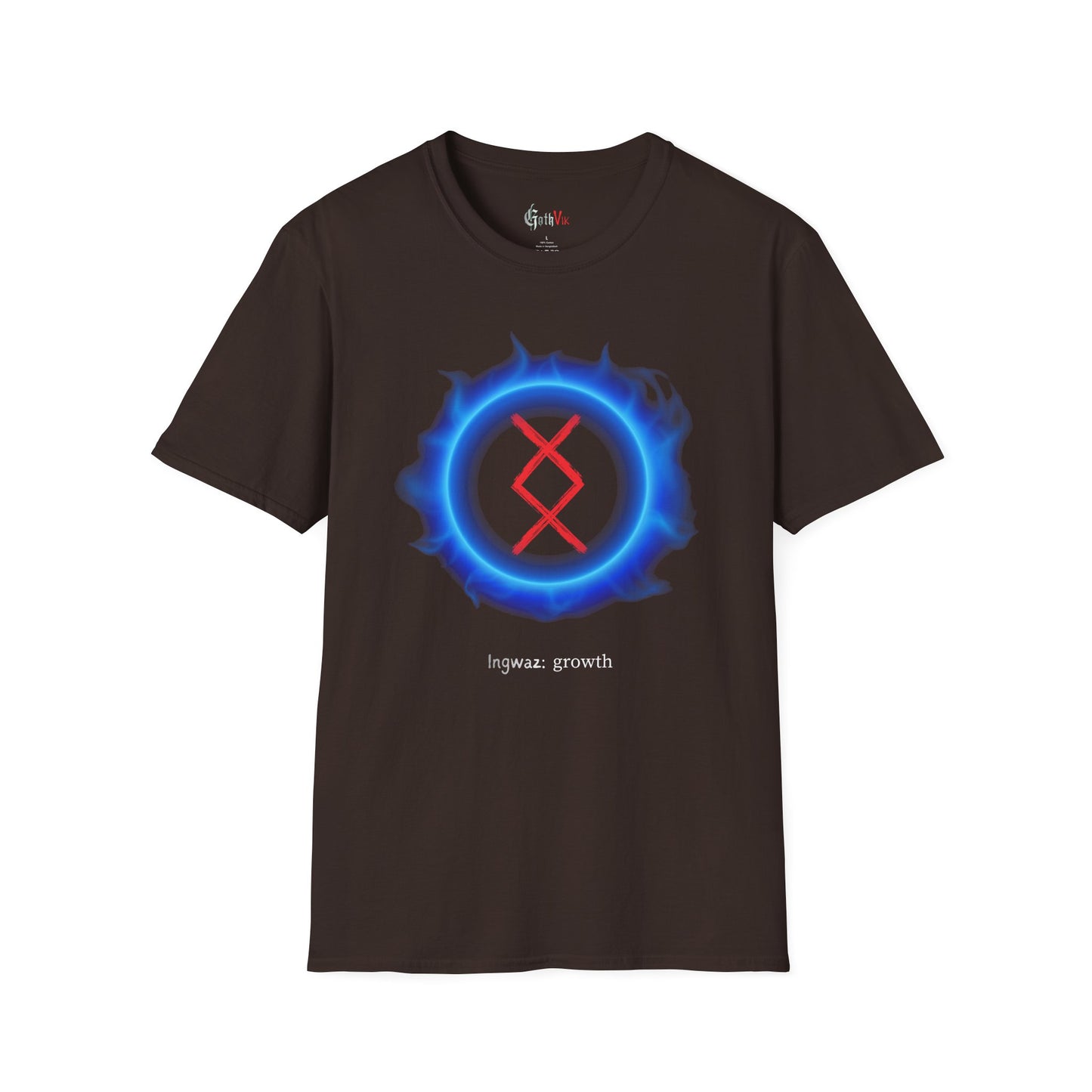 Women's Blue Aura Growth: Ingwaz Norse Viking Rune Graphic T Shirt