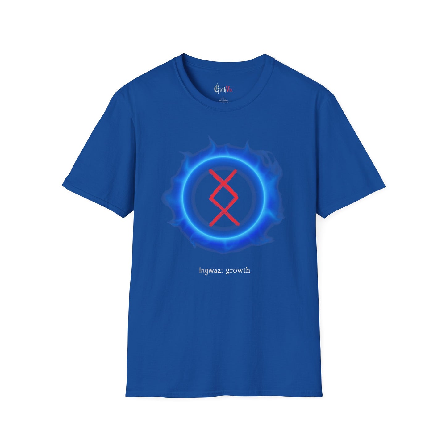 Women's Blue Aura Growth: Ingwaz Norse Viking Rune Graphic T Shirt