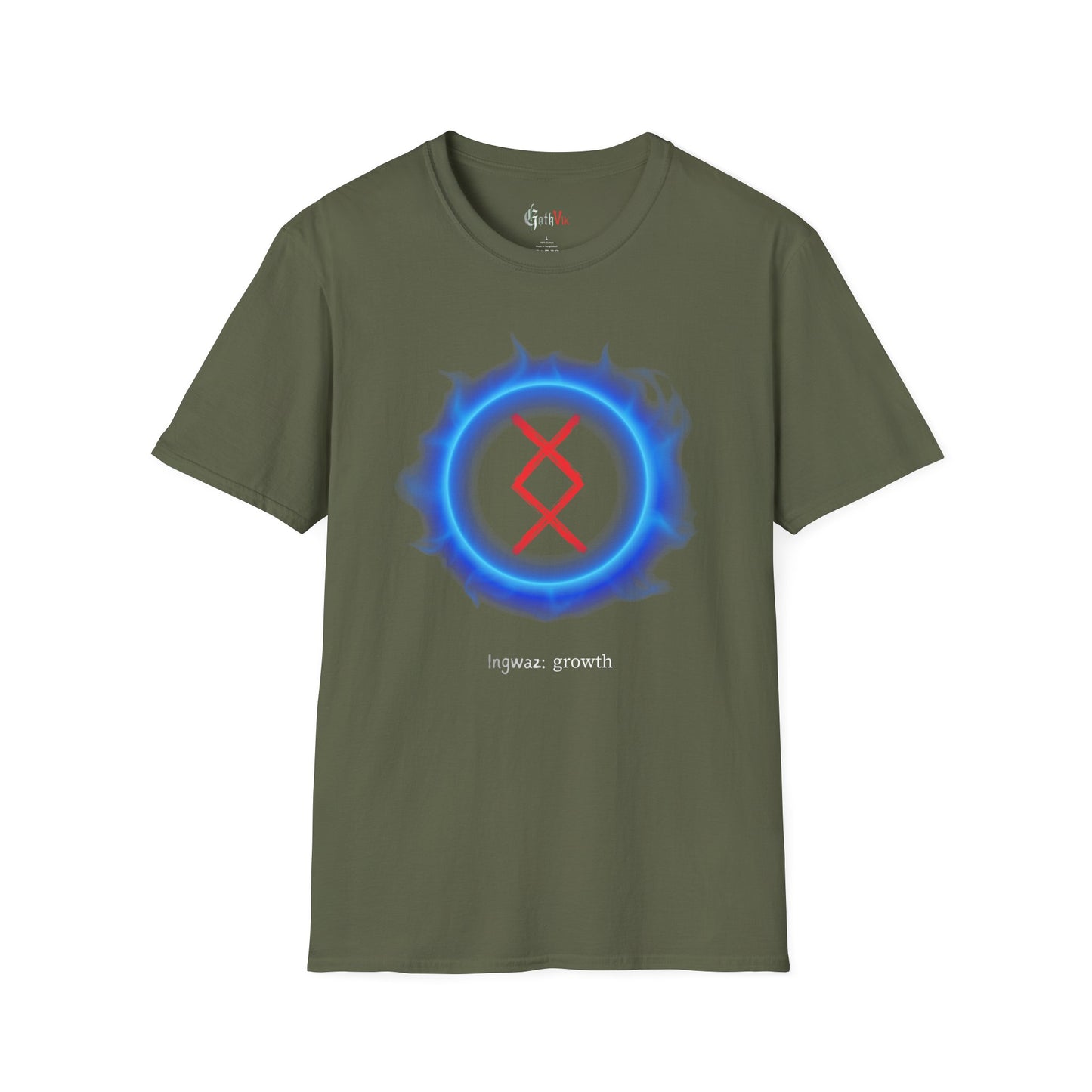 Men's Blue Aura Growth: Ingwaz Norse Viking Rune Graphic T Shirt