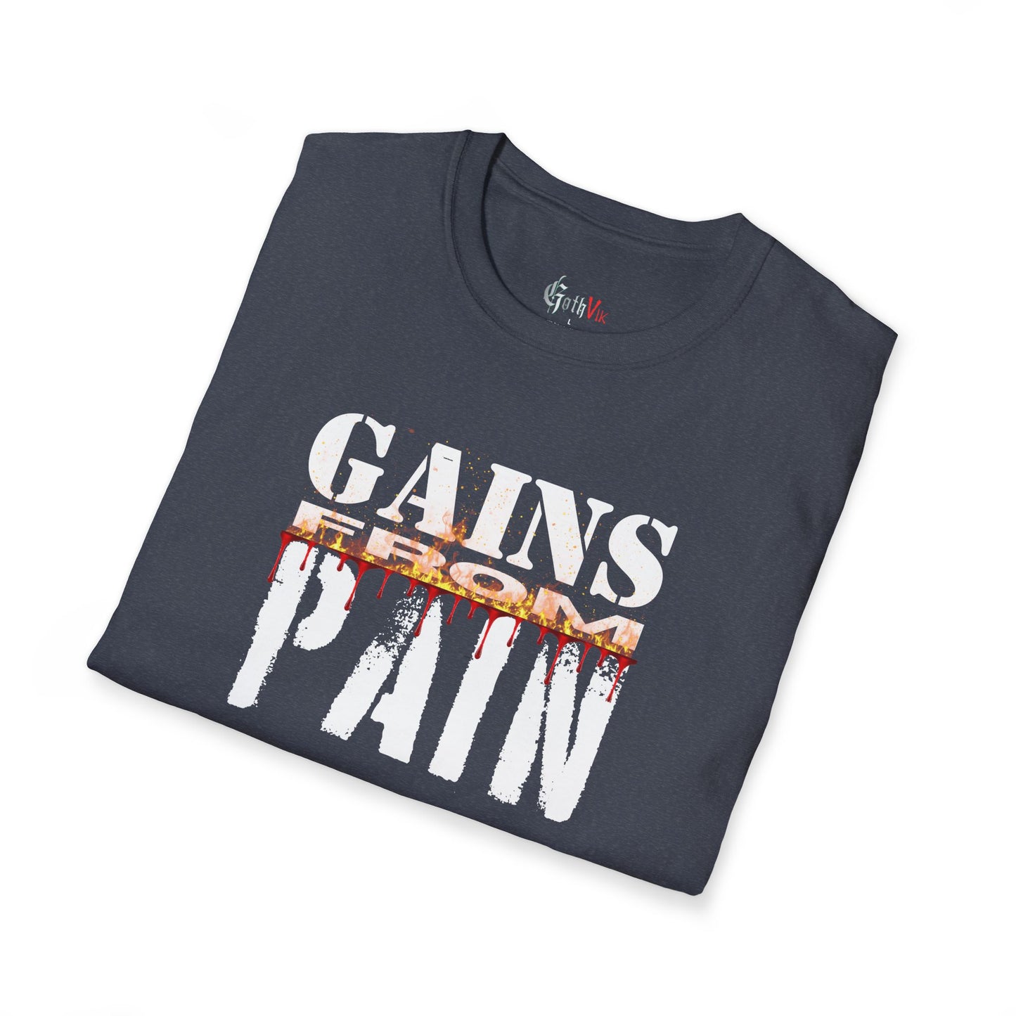 Gains From Pain T-Shirt:  Motivational Fitness Workout Tee