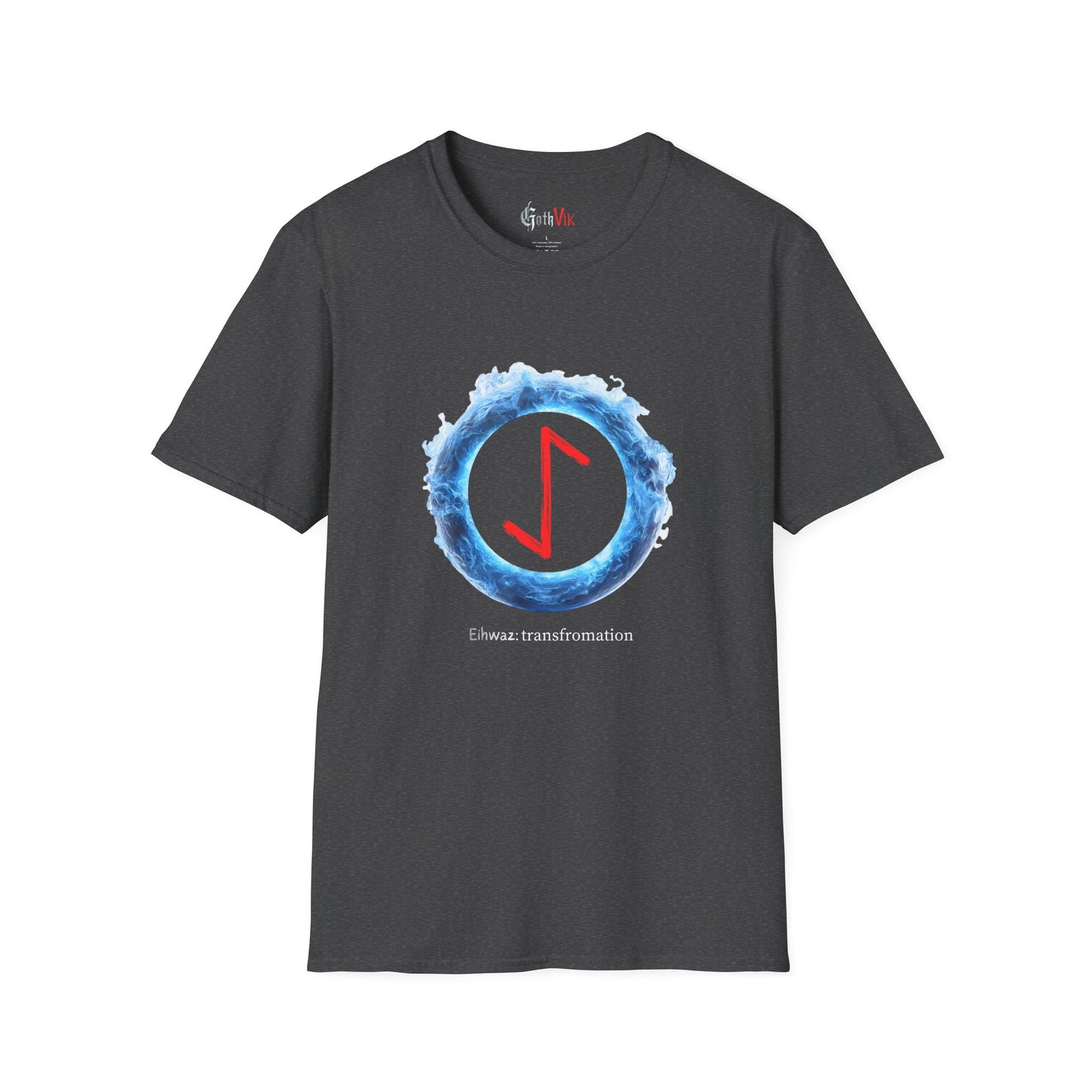 Women's Blue Fire Ring Transformation Eihwaz Norse Viking Rune T-Shirt