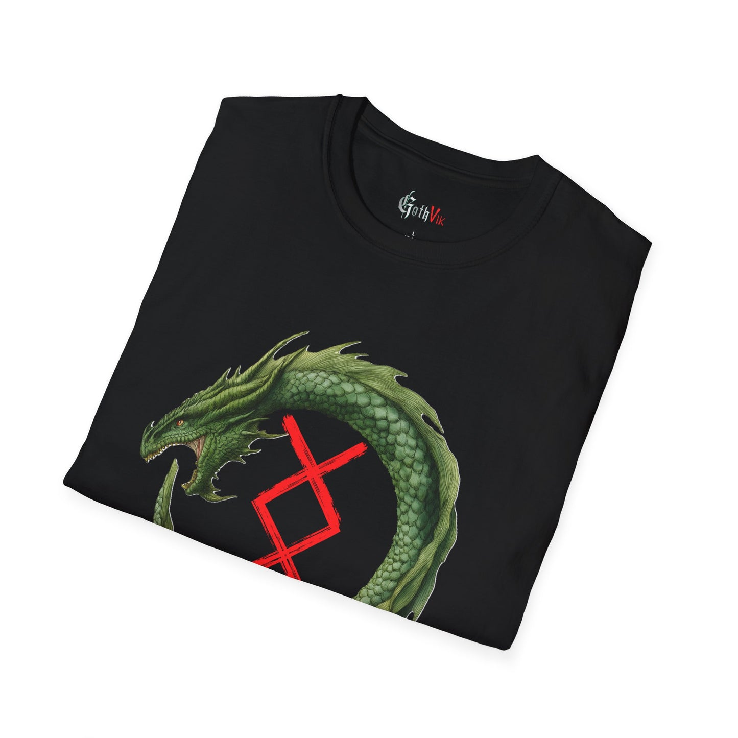 Men's Green Ouroboros Endurance: Ingwaz Norse Viking Rune T Shirt