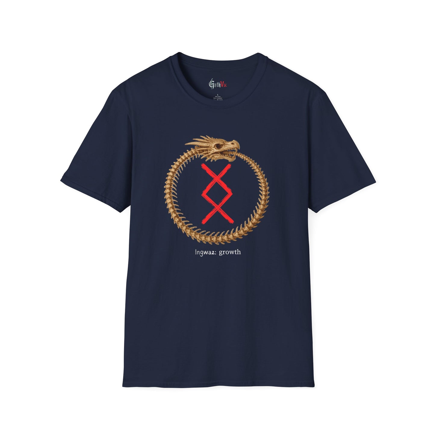 Women's Ouroboros Growth: Ingwaz Norse Viking Rune Graphic T Shirt