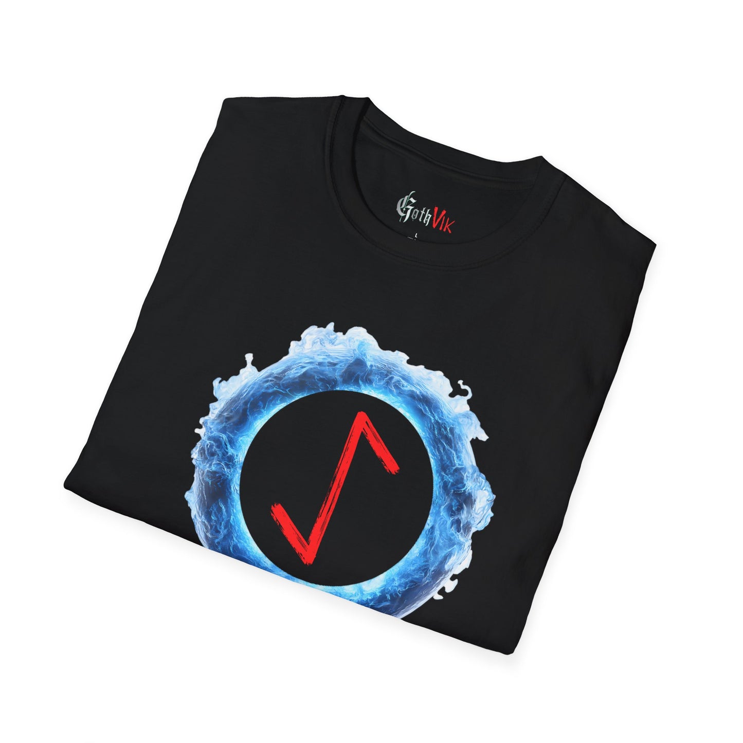 Men's Blue Fire Ring Transformation Eihwaz Norse Viking Rune T-Shirt