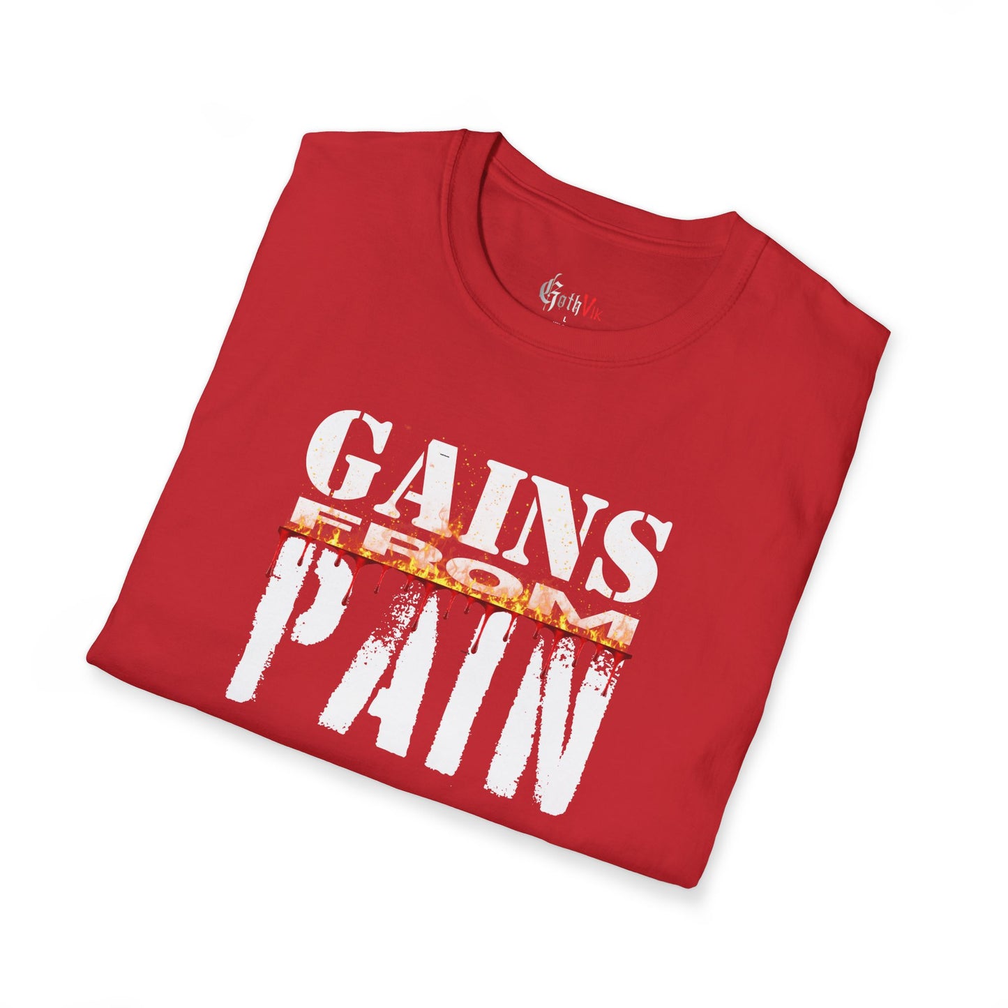 Gains From Pain T-Shirt:  Motivational Fitness Workout Tee