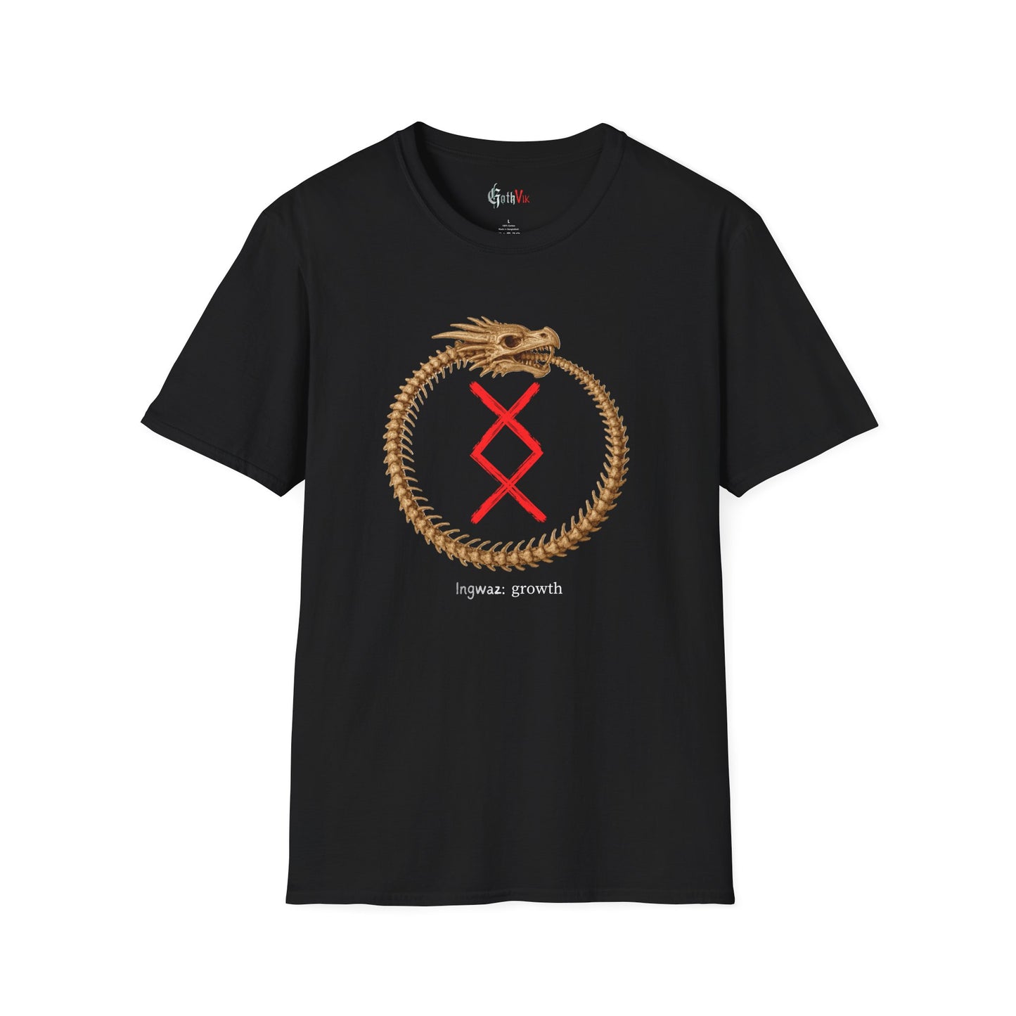 Women's Ouroboros Growth: Ingwaz Norse Viking Rune Graphic T Shirt