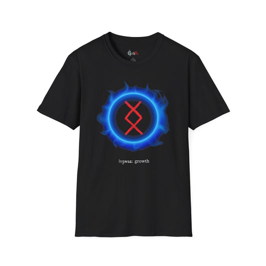 Men's Blue Aura Growth: Ingwaz Norse Viking Rune Graphic T Shirt