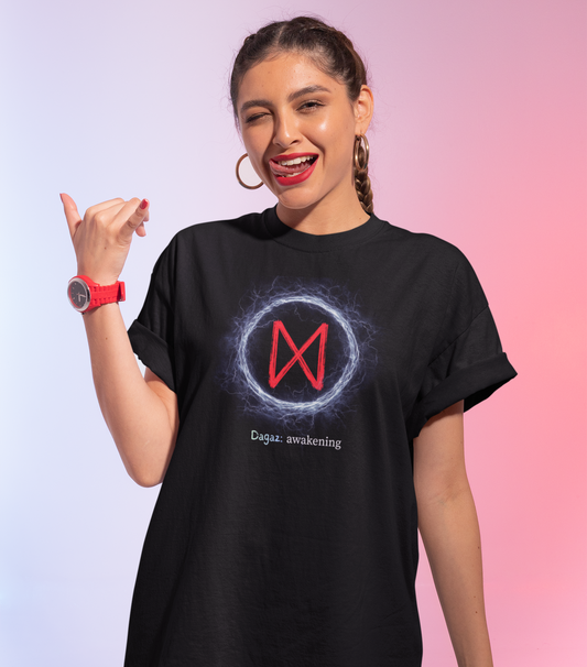 Women's Lightning Ring Awakening Dagaz Norse Viking Rune T Shirt