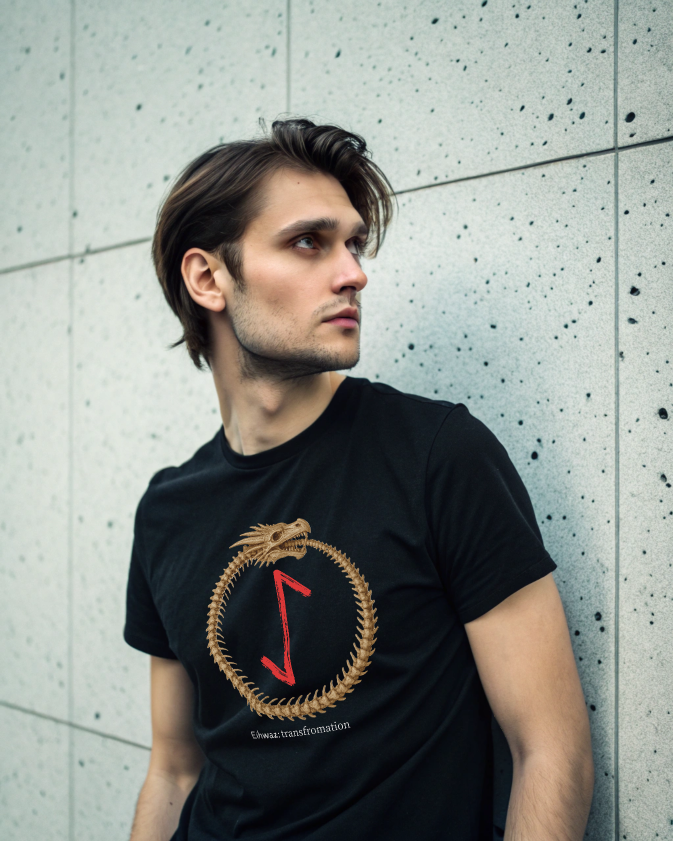 Men's Ouroborus Skeleton Transformation Eihwaz Norse Vking Rune
