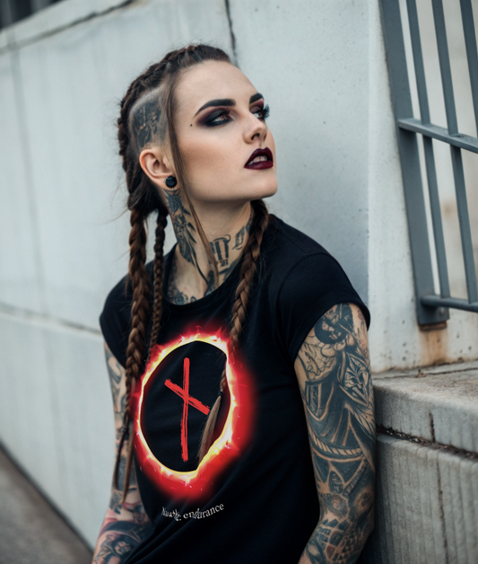 Women's Sun Ring Endurance: Nauthiz Norse Viking Rune T Shirt