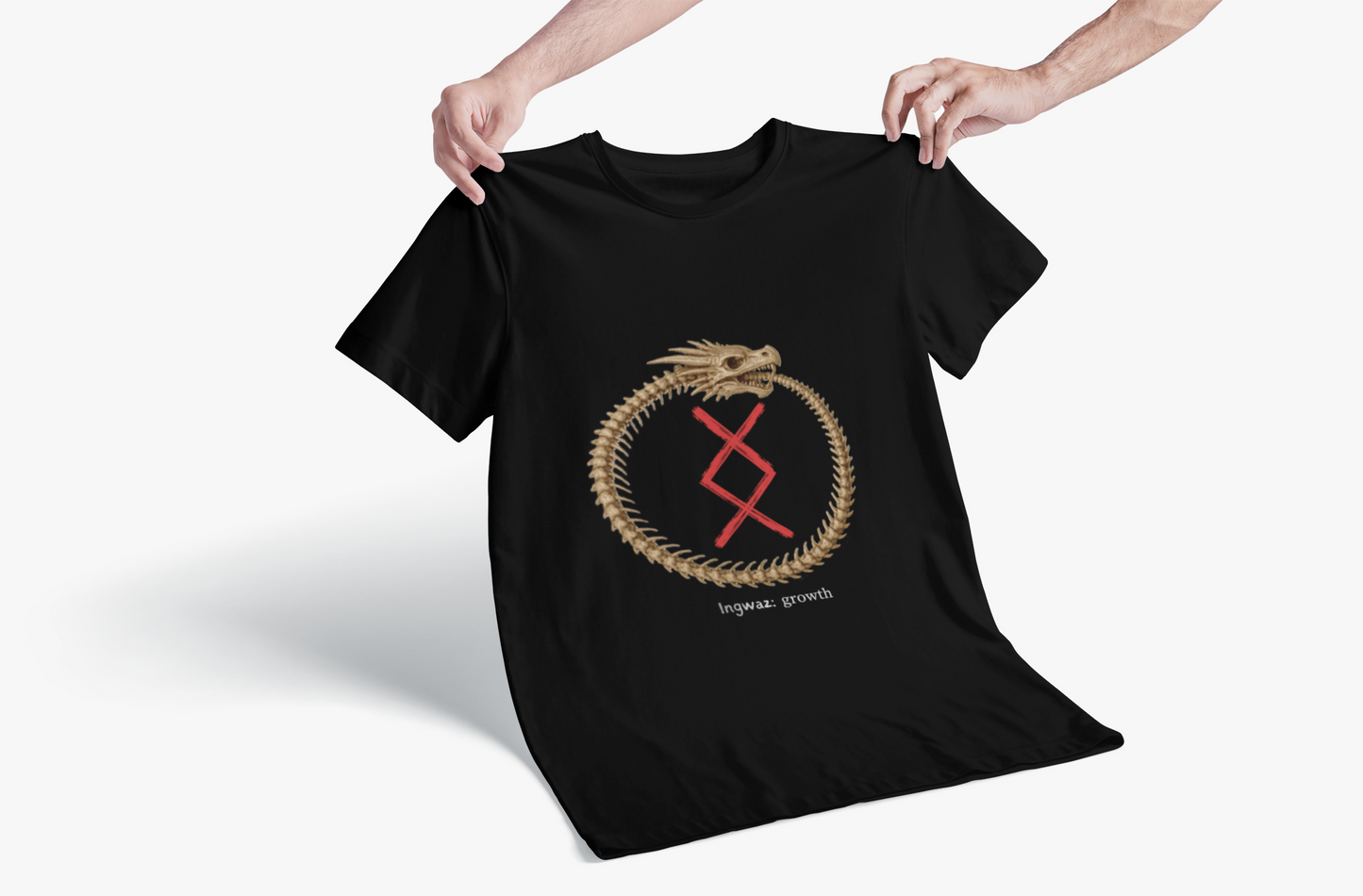 Men's Ouroboros Growth: Ingwaz Norse Viking Rune Graphic T Shirt