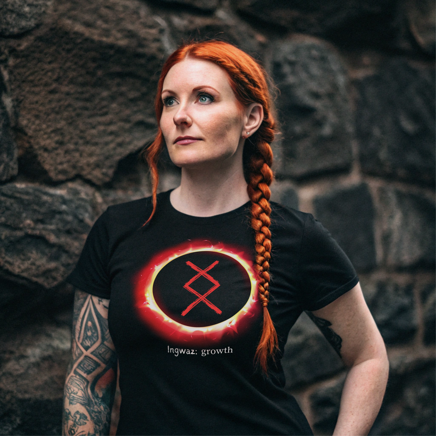 Women's Sun Ring Growth: Ingwaz Norse Viking Rune T Shirt