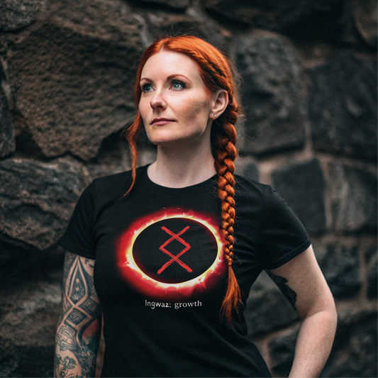 Women's Sun Ring Growth: Ingwaz Norse Viking Rune T Shirt