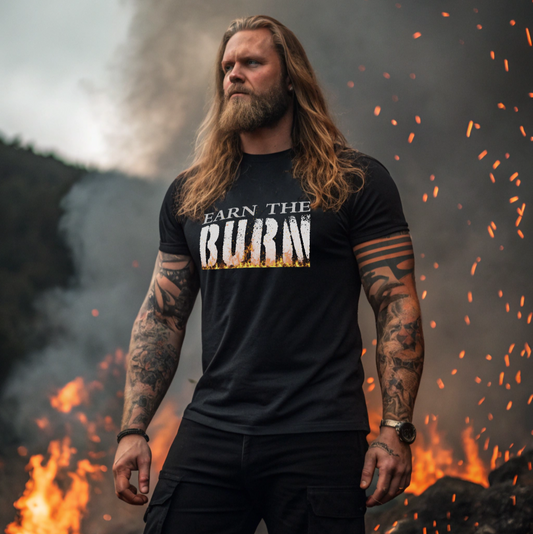 Earn The Burn T-Shirt — Motivational Fitness Workout Tee