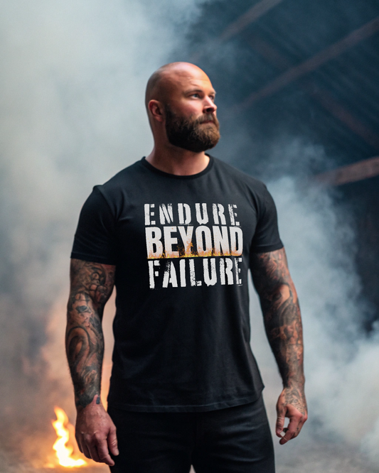 Endure Beyond Failure  T-Shirt — Motivational Fitness Workout Tee