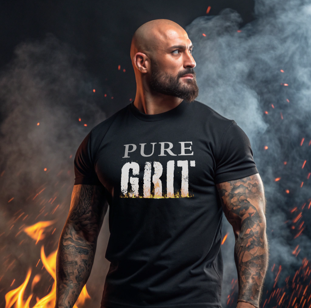 Pure Grit T-Shirt — Motivational Fitness Workout Tee