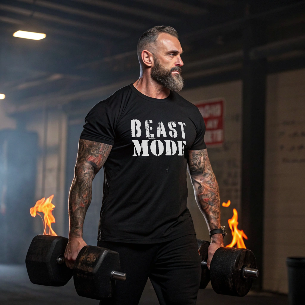 Beast Mode T-Shirt — Motivational Fitness Workout Tee