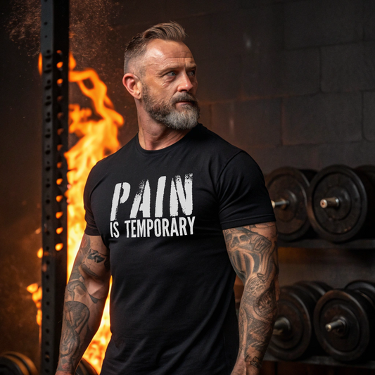 Pain is Temporary  T-Shirt — Motivational Gym and Fitness Workout; Life Motto Tee