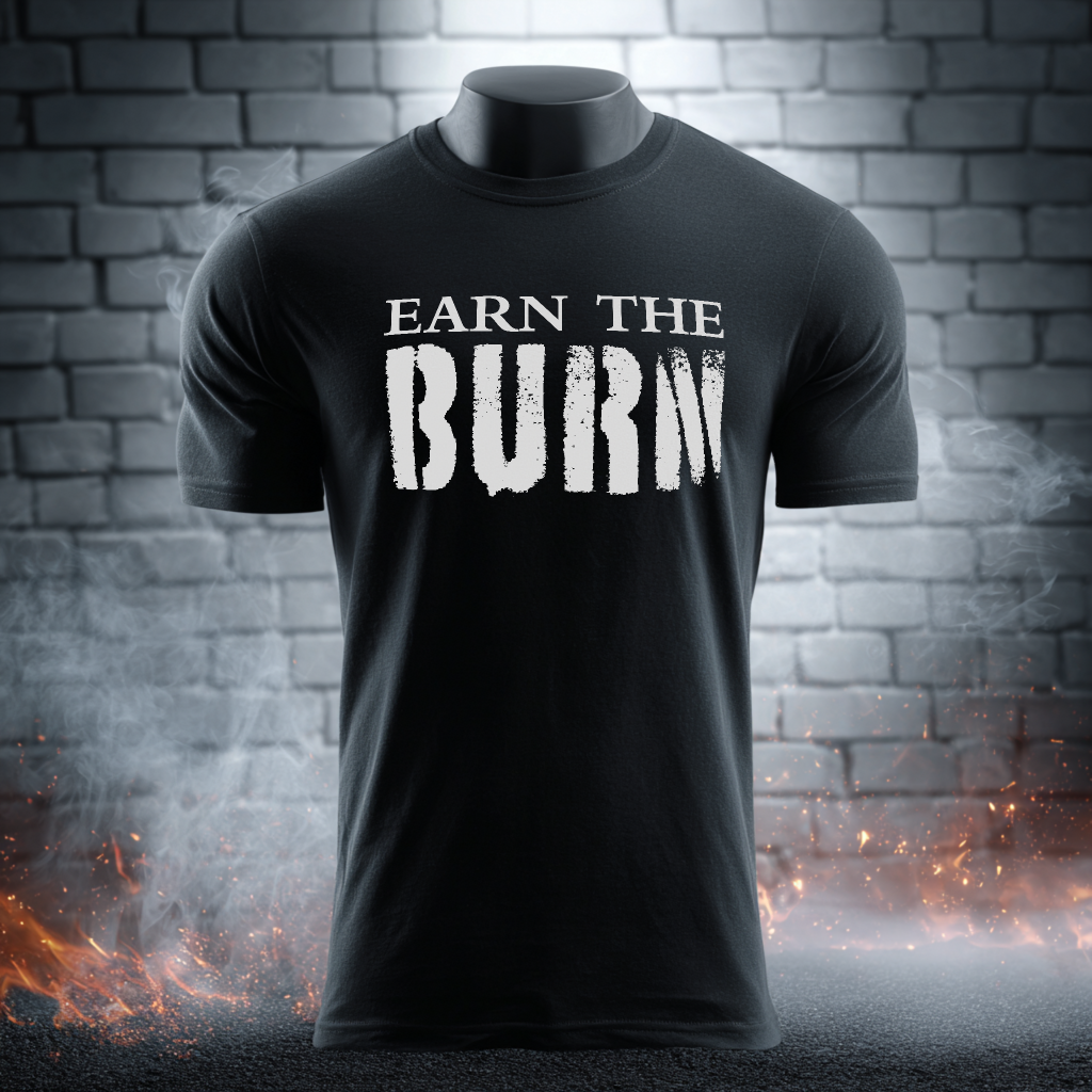 Earn The Burn T-Shirt — Gothic Viking Motivational Gym Fitness Life Workout Tee