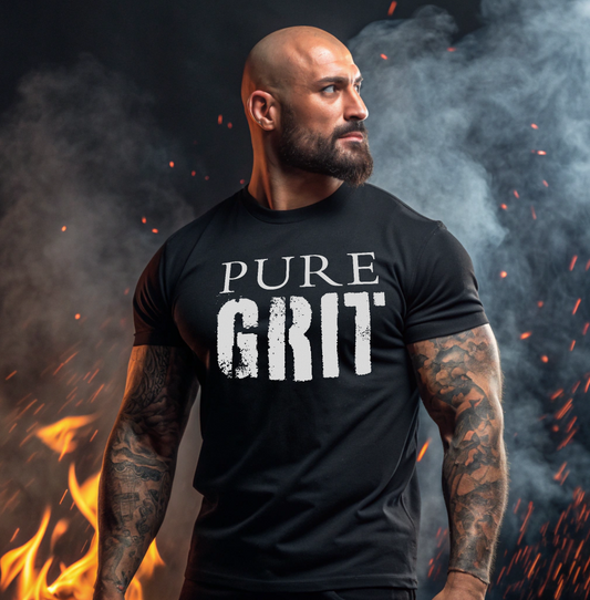 Pure Grit T-Shirt — Motivational Gym Fitness Workout Tee