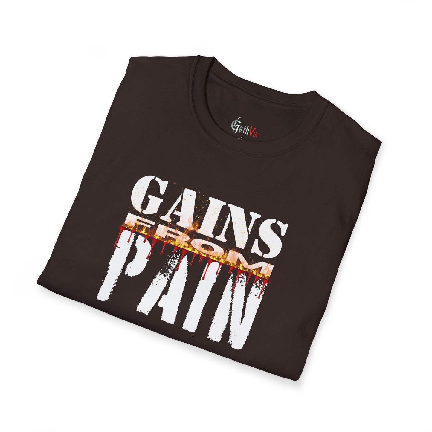 Gains From Pain T-Shirt:  Motivational Fitness Workout Tee