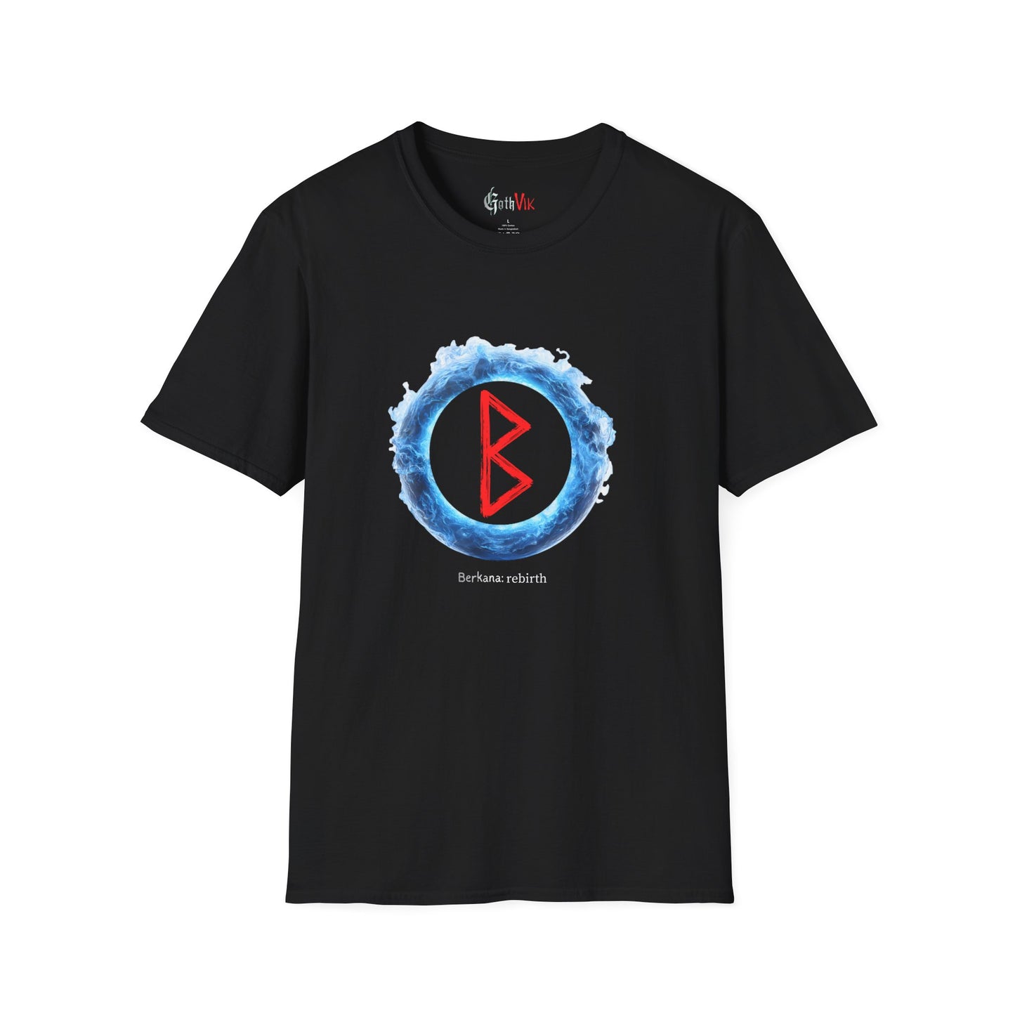 Women's Blue Flame Ring Rebirth Berkana Viking Rune T-Shirt