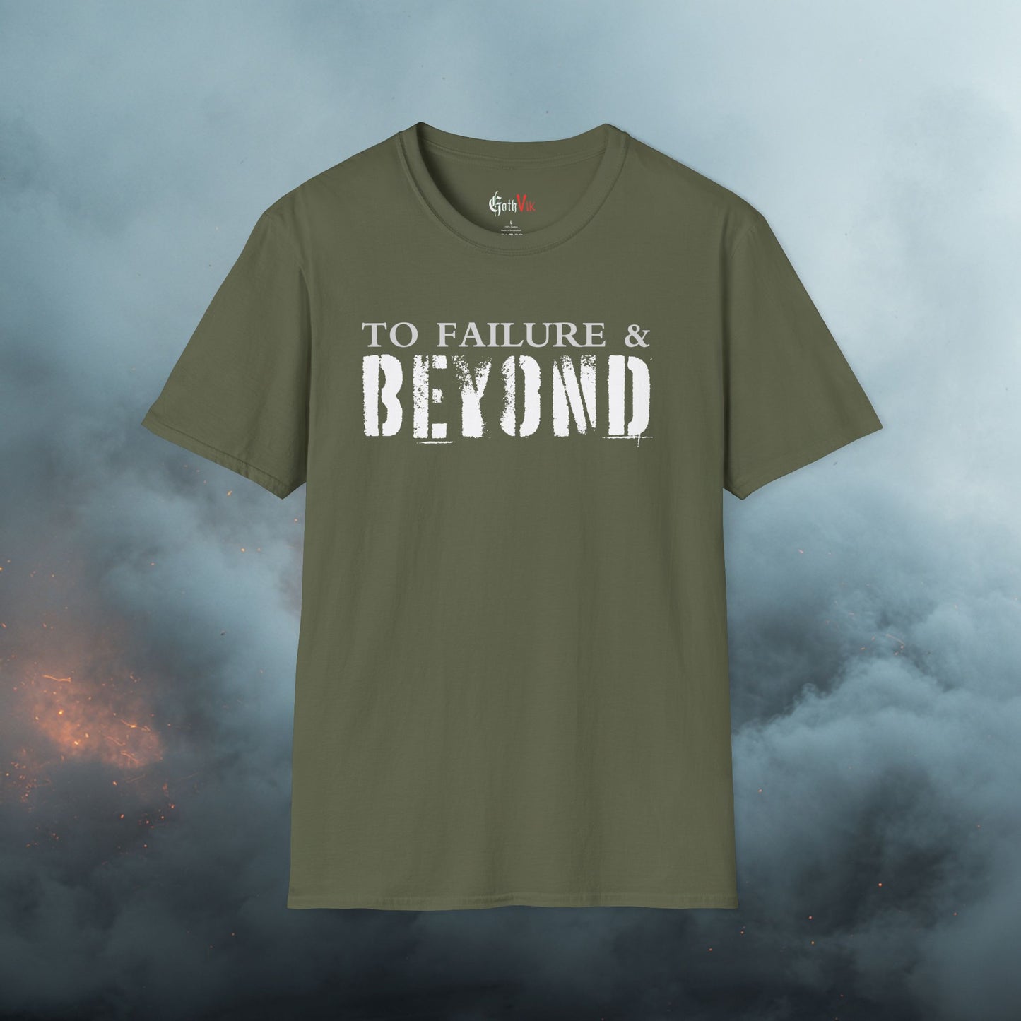 To Failure and Beyond T-Shirt — Gothic Viking Motivational Fitness Workout Tee