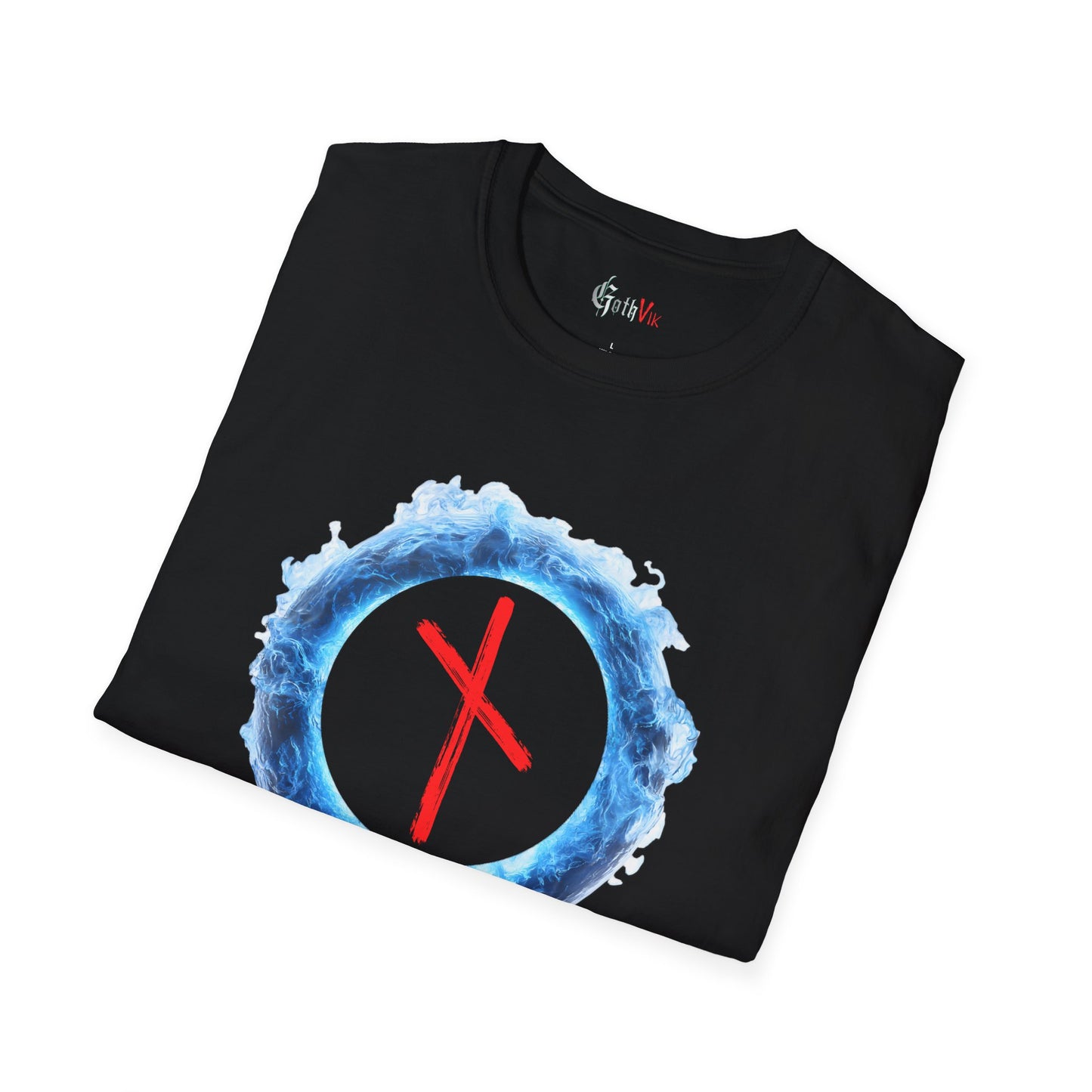 Men's Blue Fire Ring Endurance: Nauthiz Norse Viking Rune T Shirt