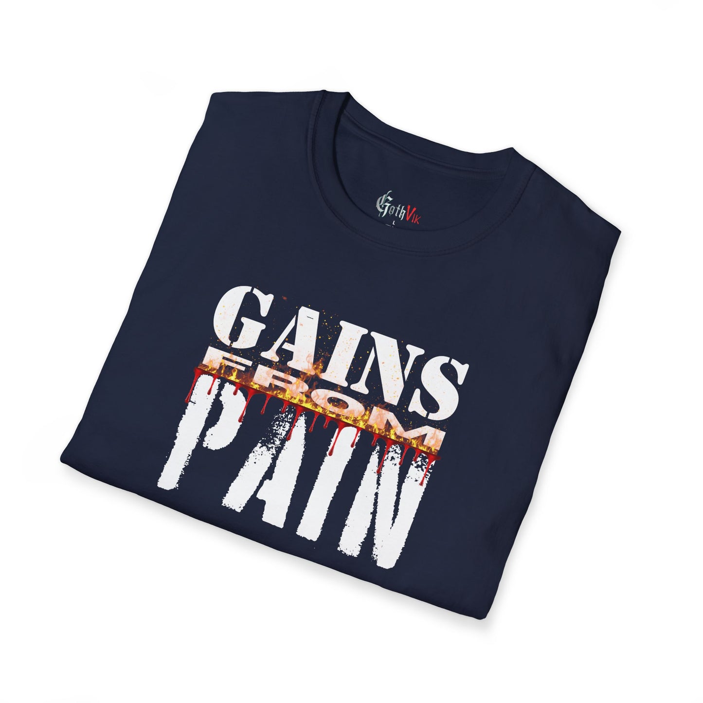 Gains From Pain T-Shirt:  Motivational Fitness Workout Tee
