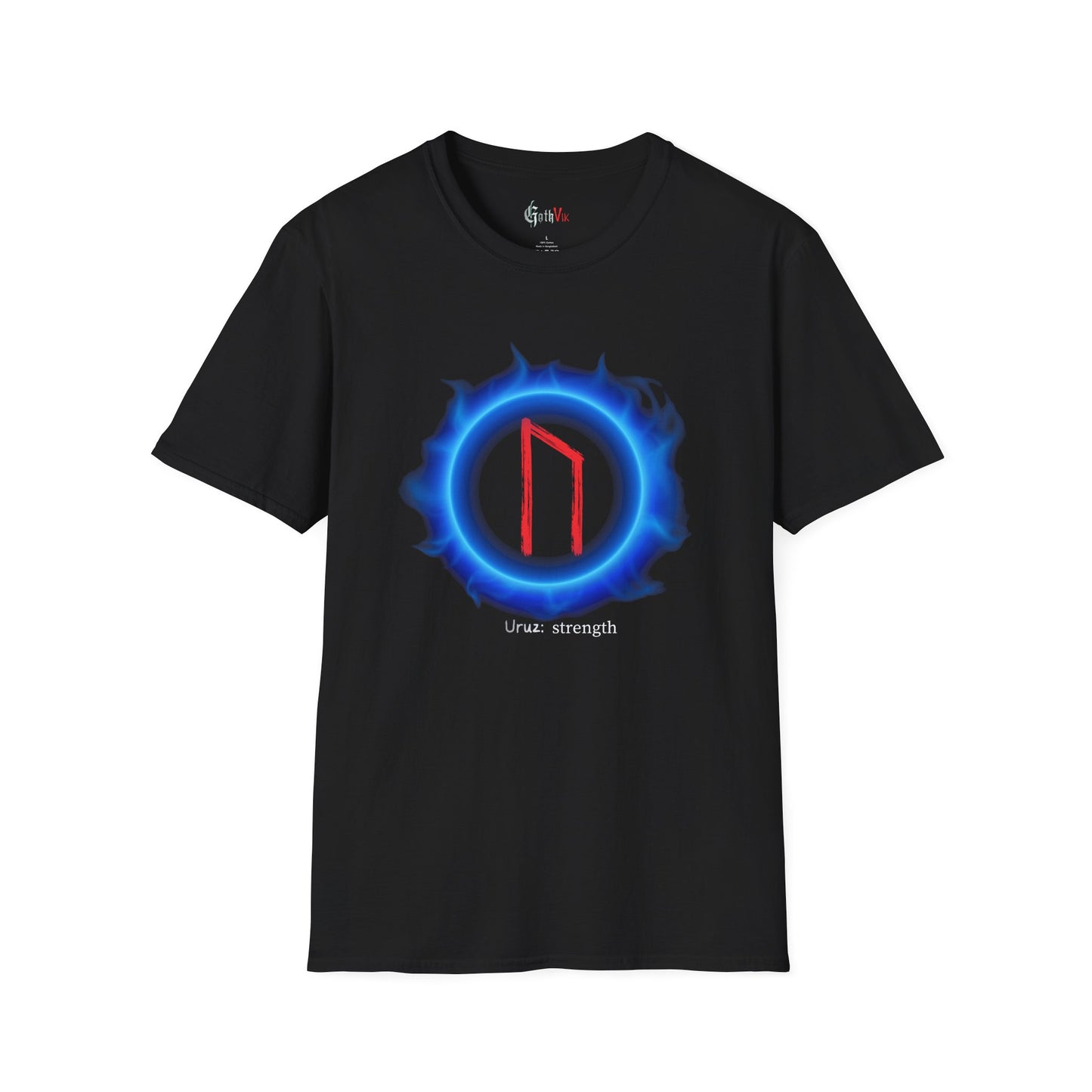 Men's Blue Aura Strength: Uruz Norse Viking Rune T Shirt