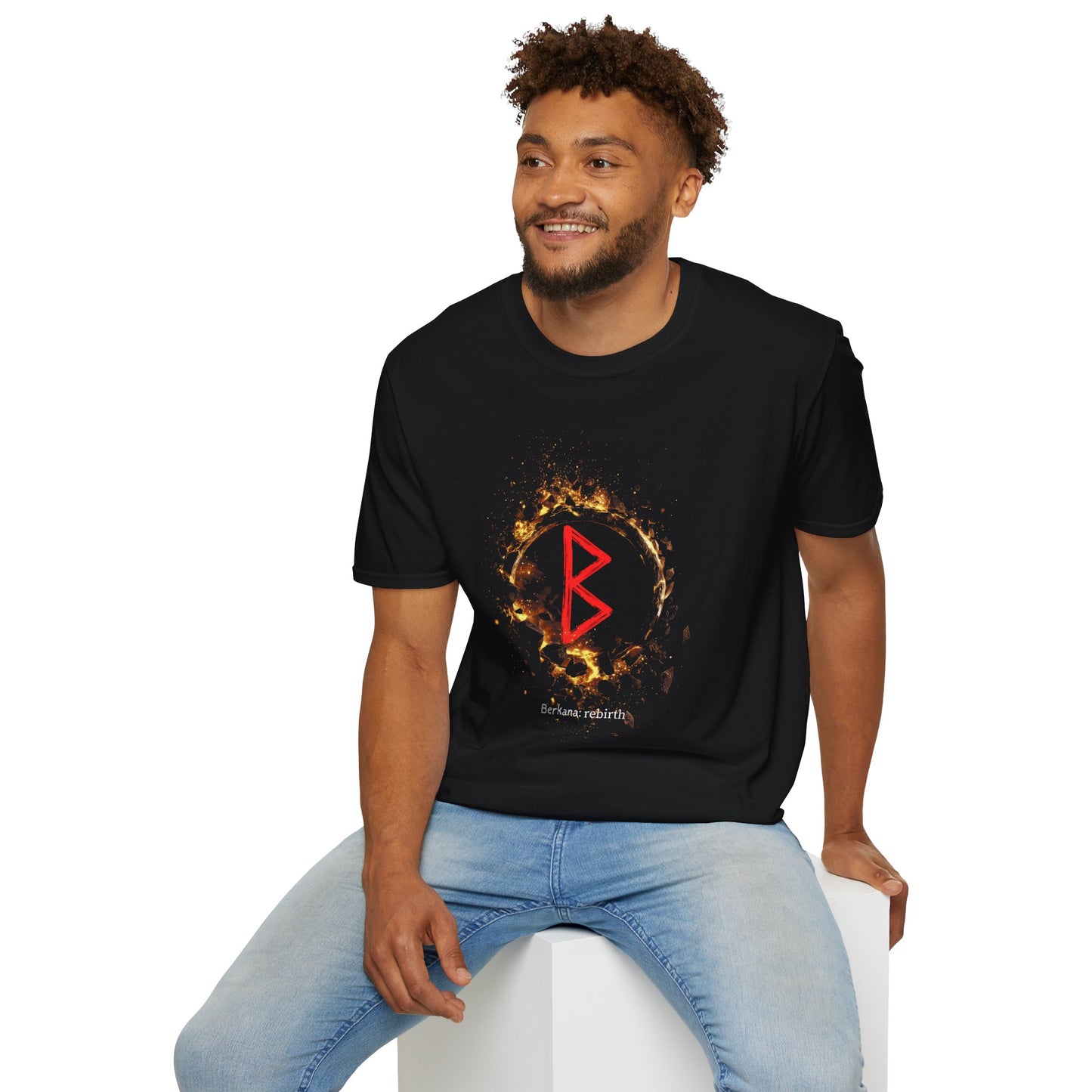 Men's Gold Ring Berkano Rebirth Norse Viking T-Shirt