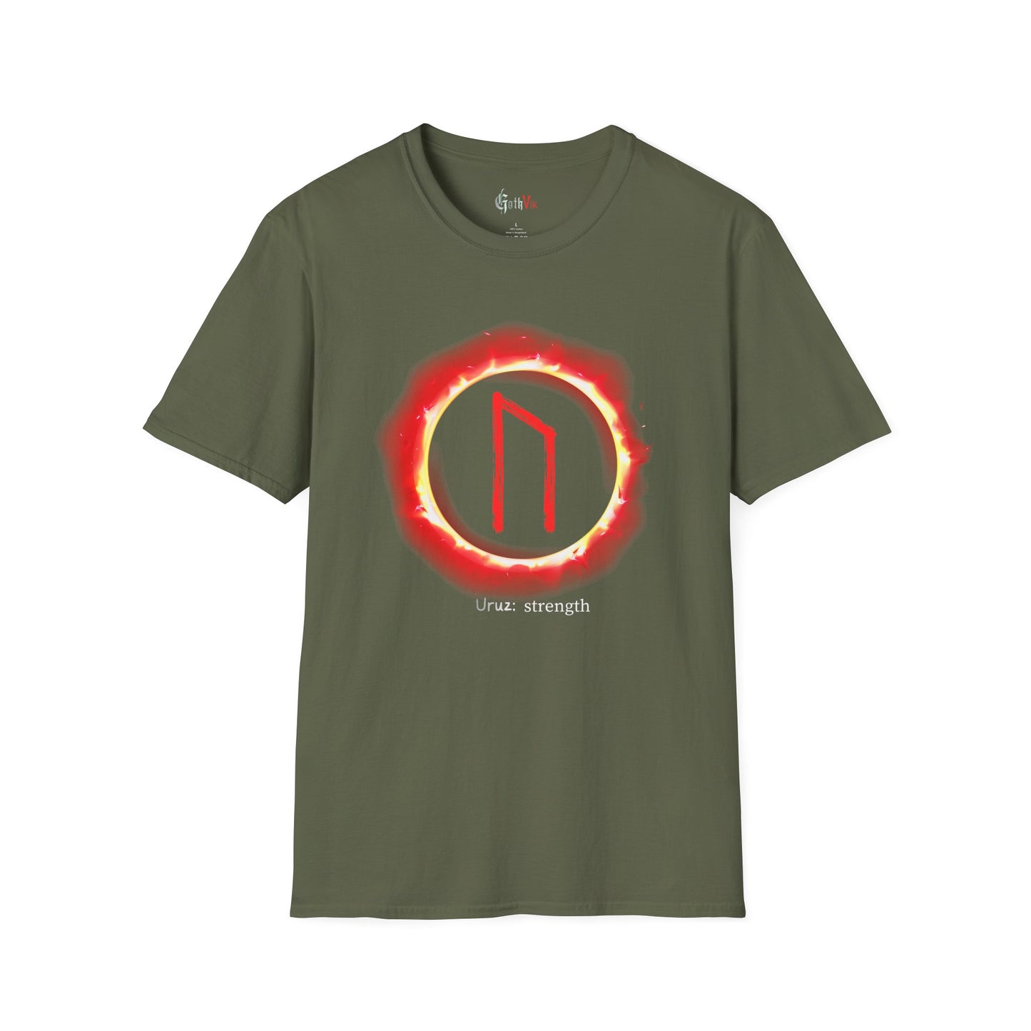 Men's Sun Ring Strength: Uruz Norse Viking Rune T Shirt