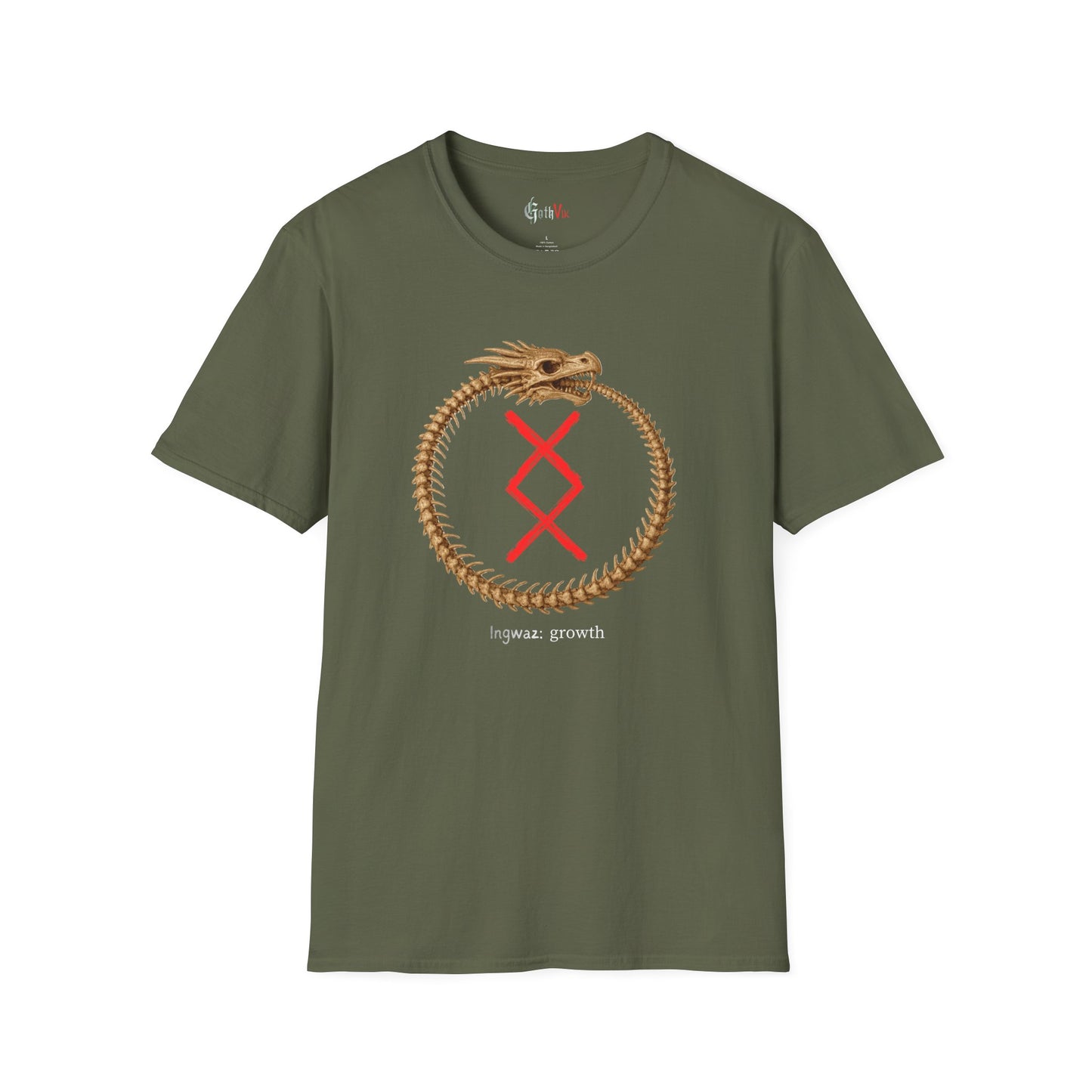 Women's Ouroborus Growth: Ingwaz Norse Viking Rune Graphic T Shirt