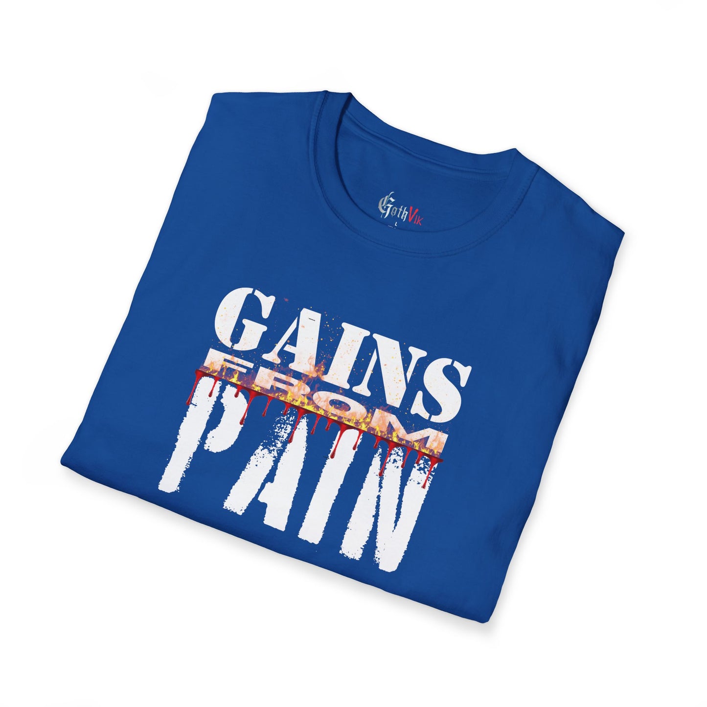 Gains From Pain T-Shirt:  Motivational Fitness Workout Tee