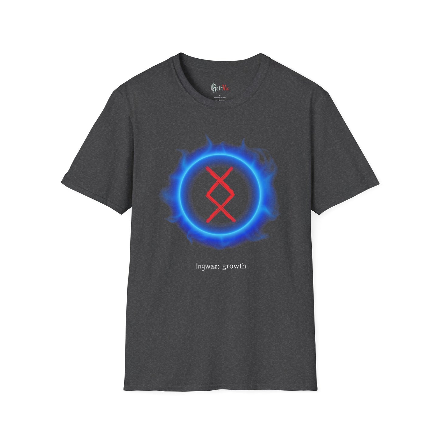 Women's Blue Aura Growth: Ingwaz Norse Viking Rune Graphic T Shirt