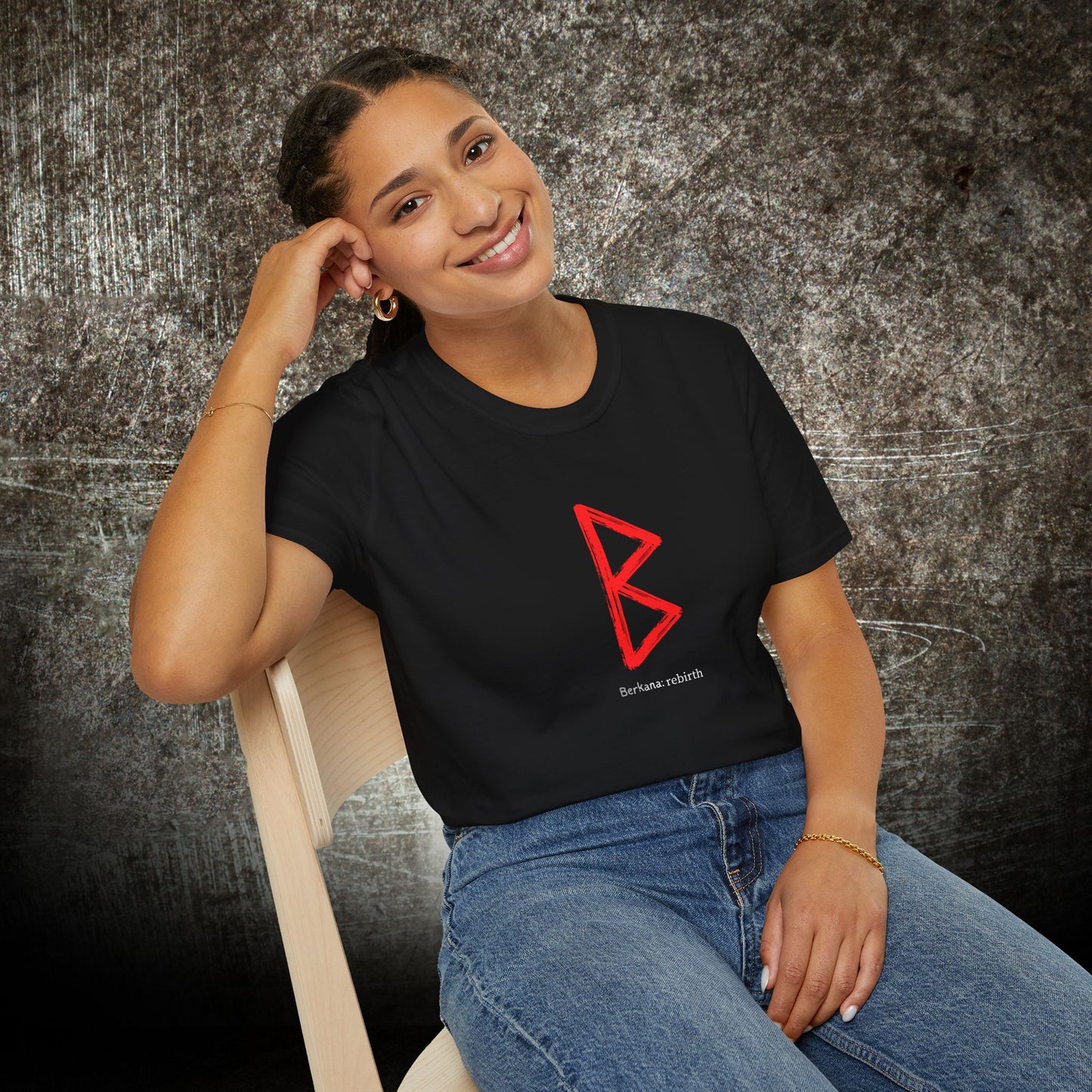 Women's Red Rebirth Berkana Norse Viking Rune