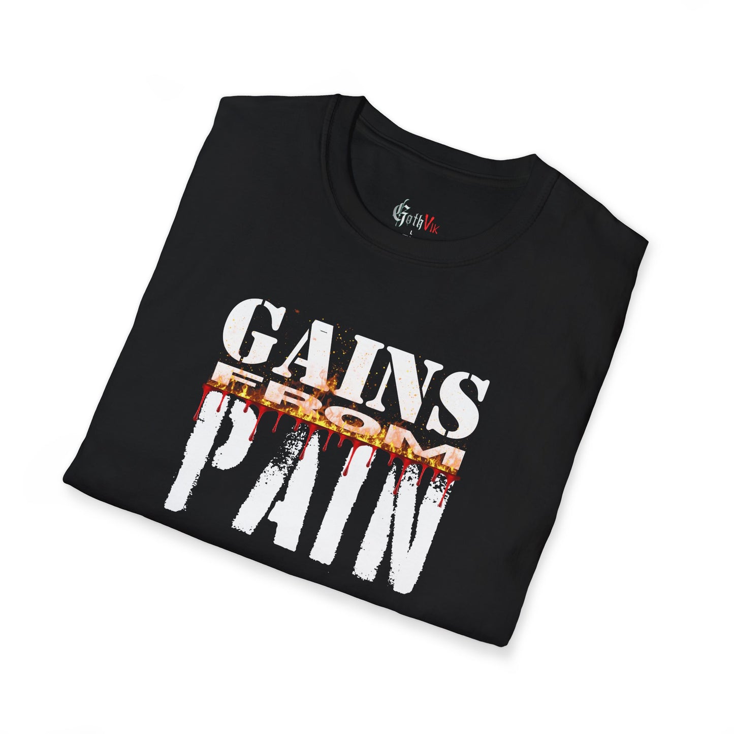 Gains From Pain T-Shirt:  Motivational Fitness Workout Tee
