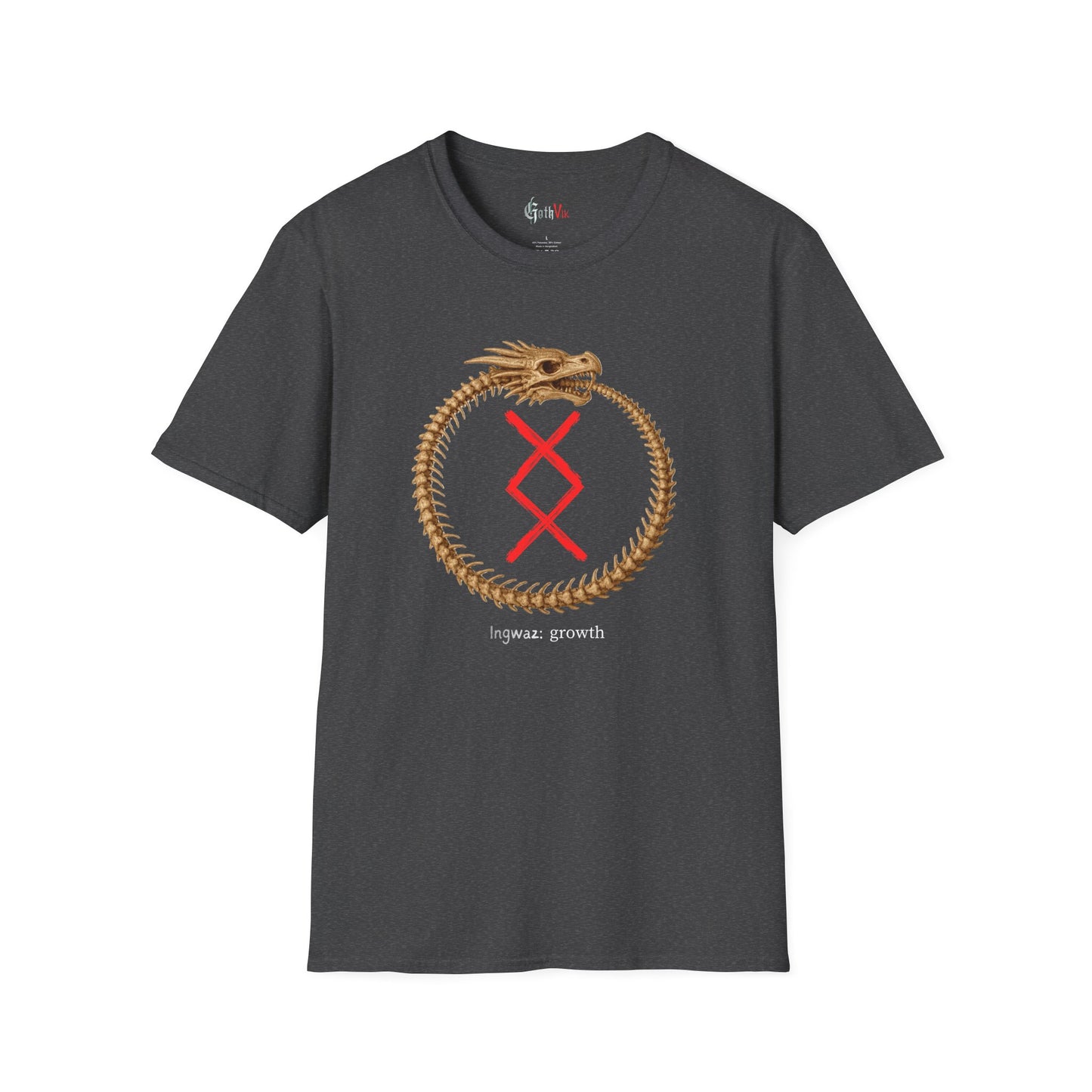 Women's Ouroborus Growth: Ingwaz Norse Viking Rune Graphic T Shirt